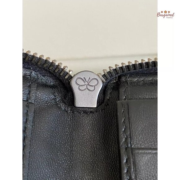 Authentic Bottega Veneta Black Intrecciato Woven Nappa Leather Zip Around Wallet - Picture 13 of 14